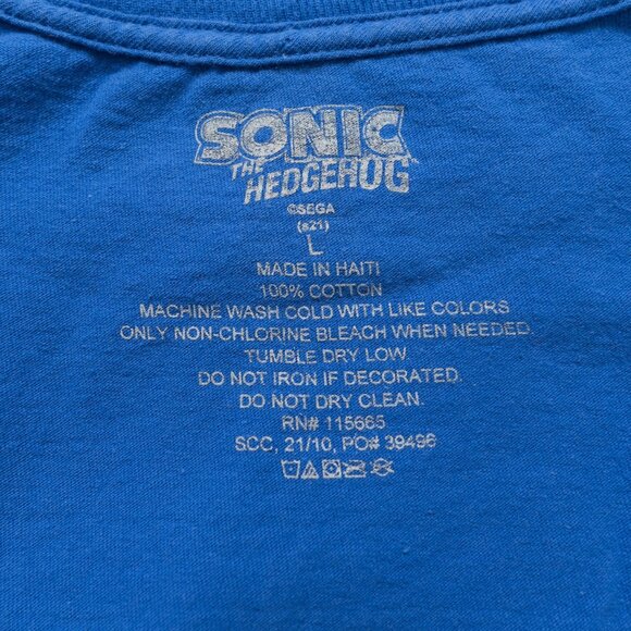 Sonic Short Sleeve Tshirt Mens Size Large Blue Sonic The Hedgehog Gaming Movie - Picture 4 of 7